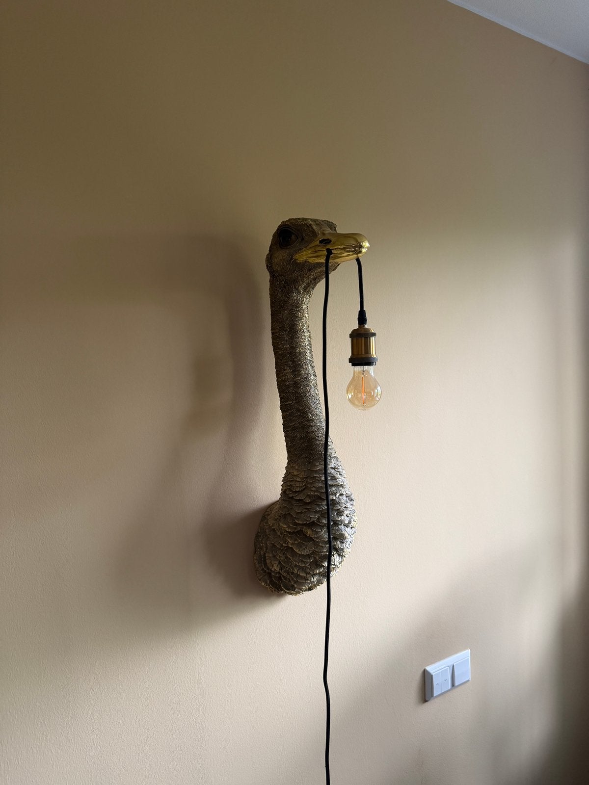 Mooie struisvogel lamp, Ophalen, Zo goed als nieuw