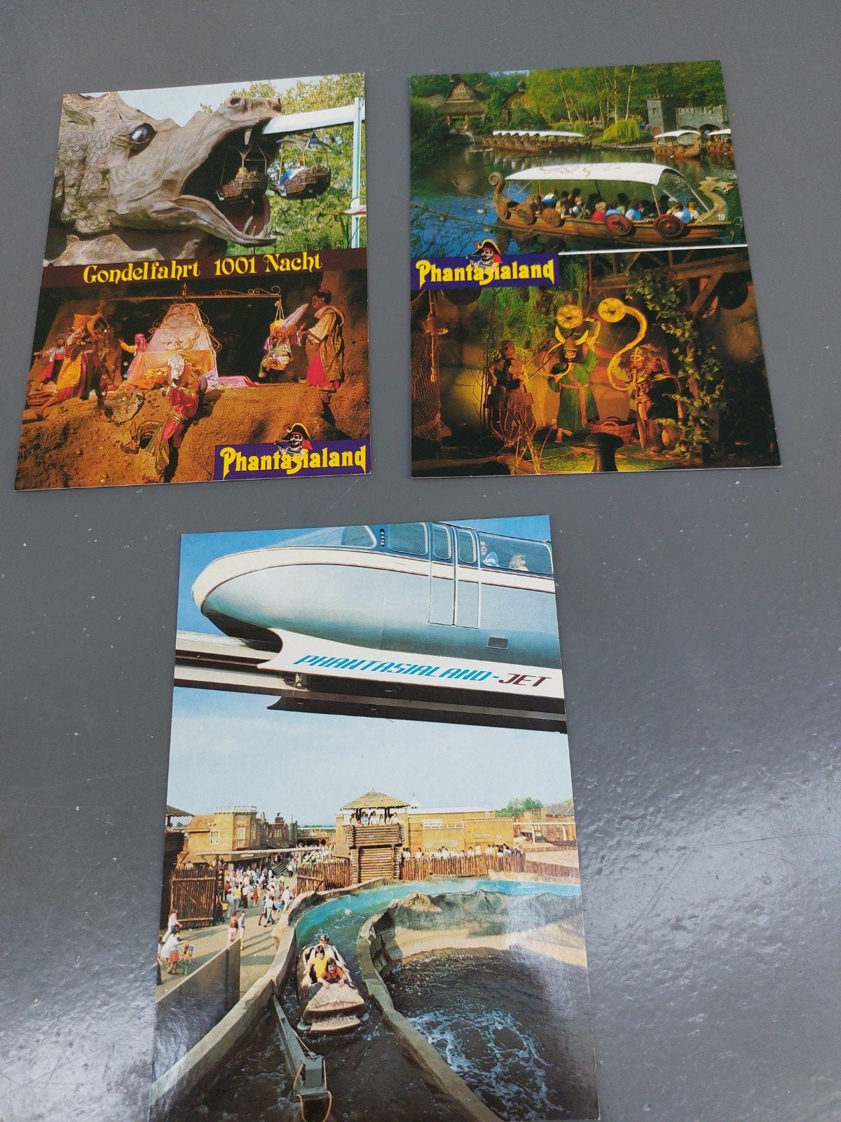3 Ansichtkaarten Phantasialand - Gondelfahrt, Mini-Jet, Ophalen of Verzenden, 1980 tot heden, Ongelopen, Duitsland