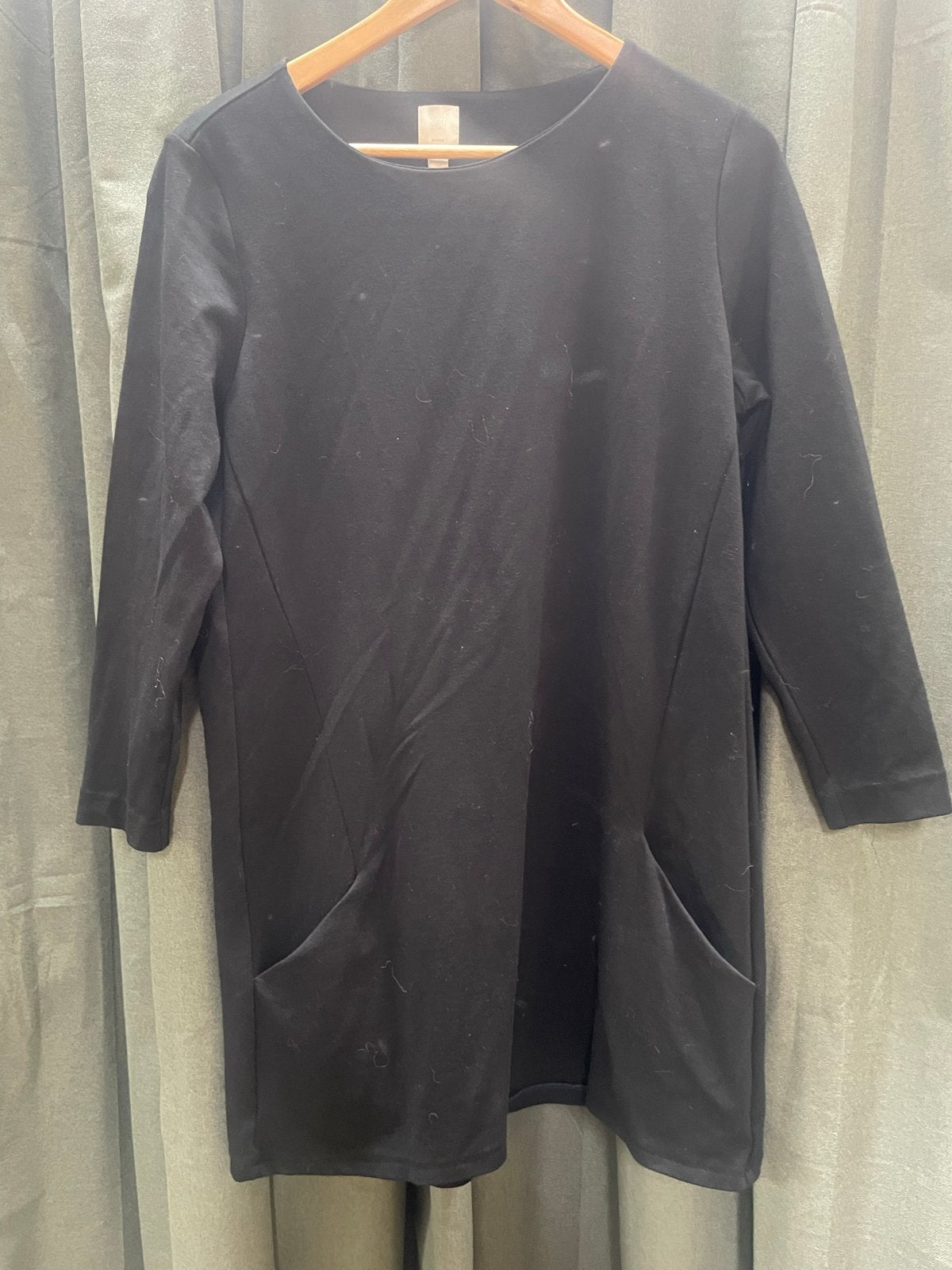 H&M Basics Zwarte Jurk Maat L, Zwart, Maat 42/44 (L), Ophalen of Verzenden, Gedragen