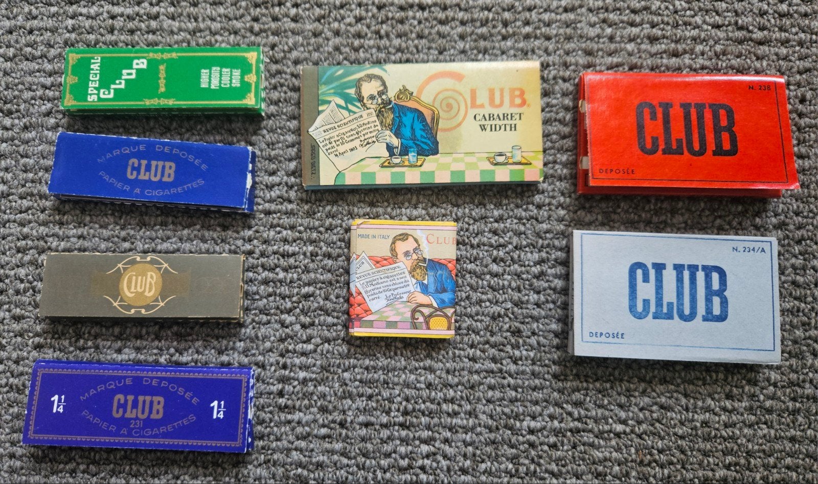 8 Vintage pakjes Club vloeitjes sigarettenpapier rijstvloei, Verzamelen, Ophalen of Verzenden, Zo goed als nieuw, Overige typen