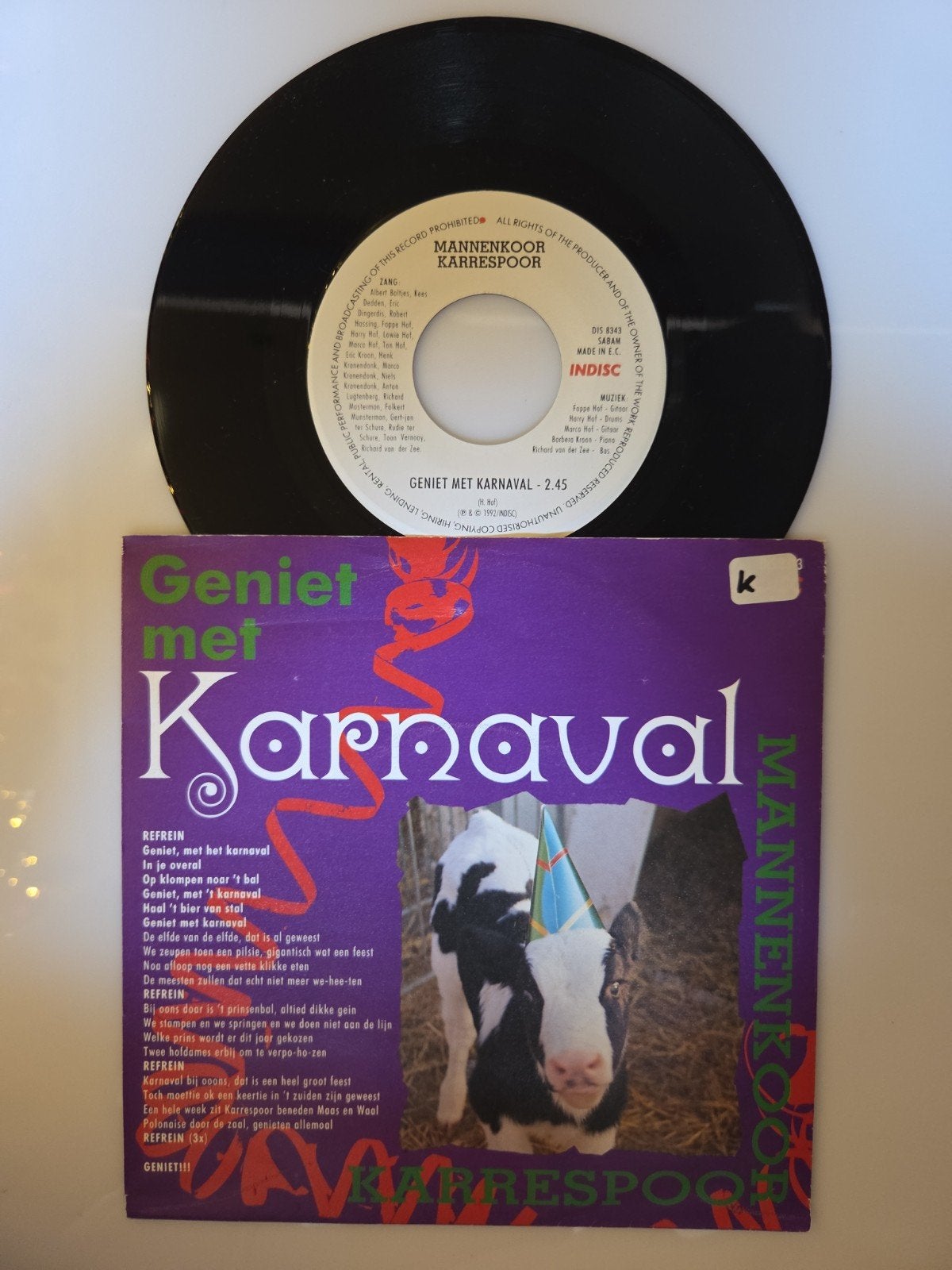 Mannenkoor Karrespoor - Geniet met Karnaval, Ophalen of Verzenden, Gebruikt, 7 inch, Nederlandstalig