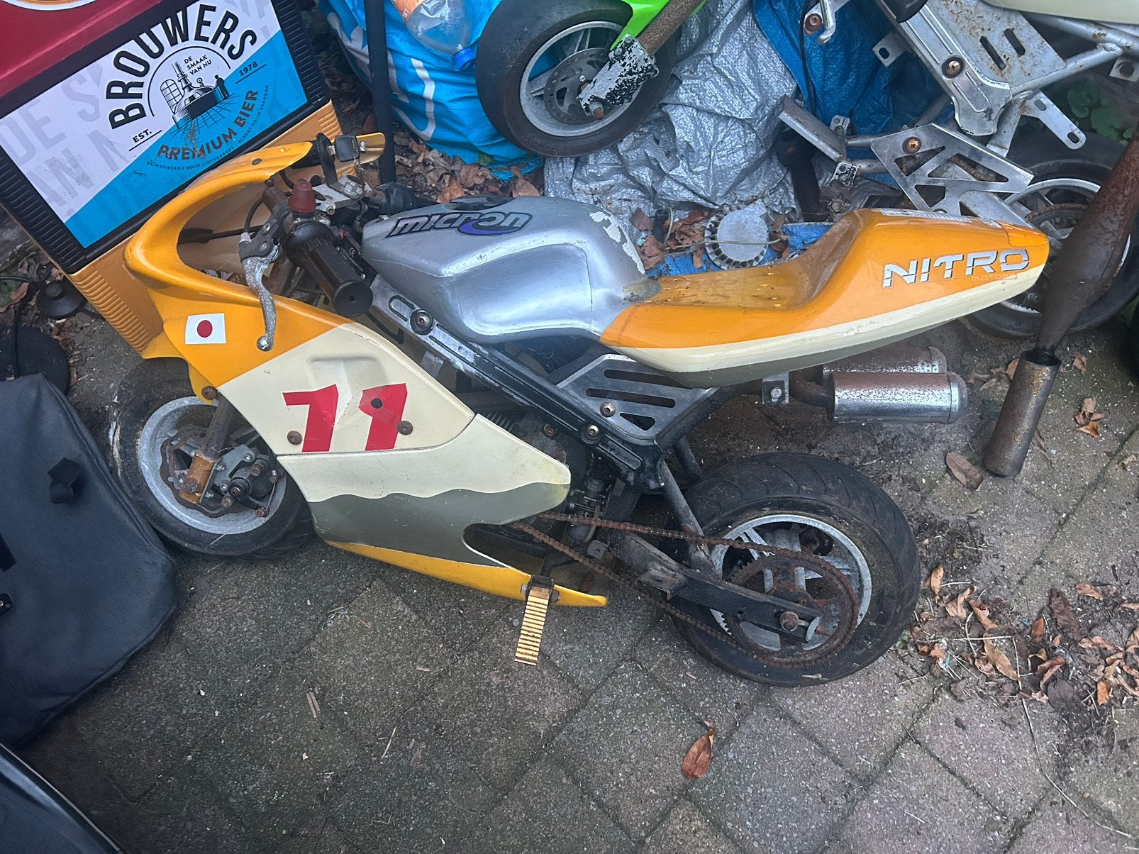 2 complete minibikes +2 frames+blokjes+wielen+kappen, Fietsen en Brommers, Ophalen, Gebruikt, Overige typen