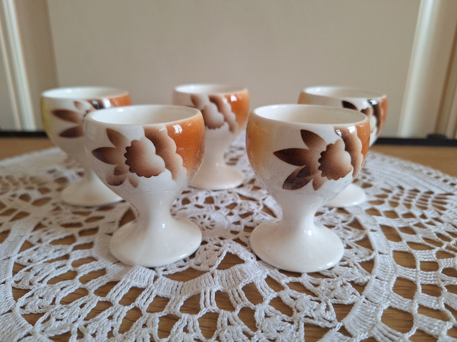 5 retro eierdopjes, Ophalen of Verzenden, Huis en Inrichting
