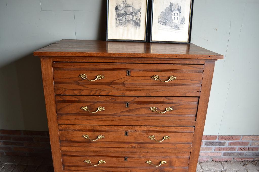Prachtige antieke eiken houten ladekast, chiffoniere., Antiek en Kunst, Antiek | Meubels | Kasten, Verzenden