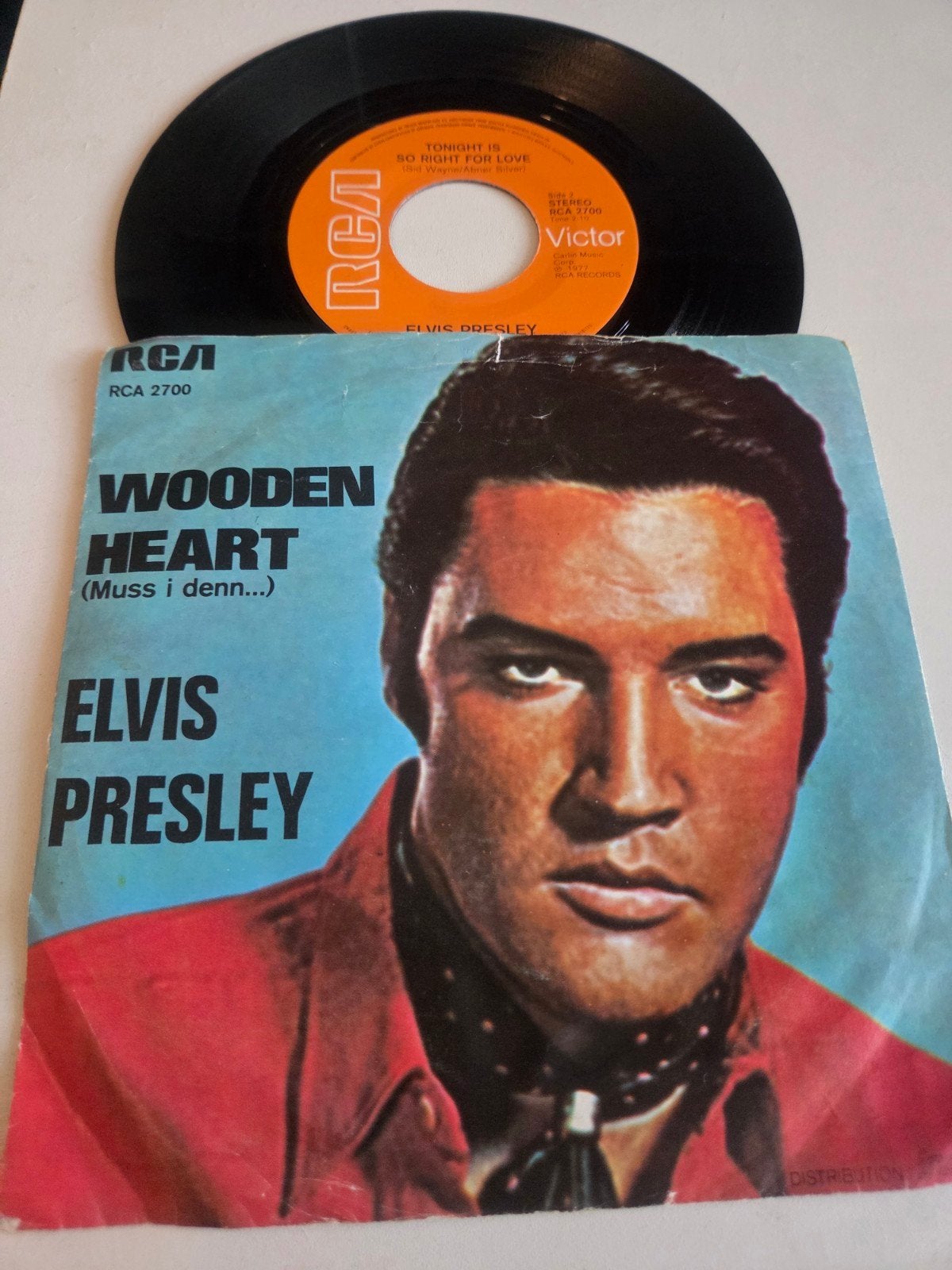 Elvis Presley - Wooden Heart (Muss i denn...) - 7 inch vinyl, Cd's en Dvd's, Vinyl Singles, Gebruikt, 7 inch, Ophalen of Verzenden