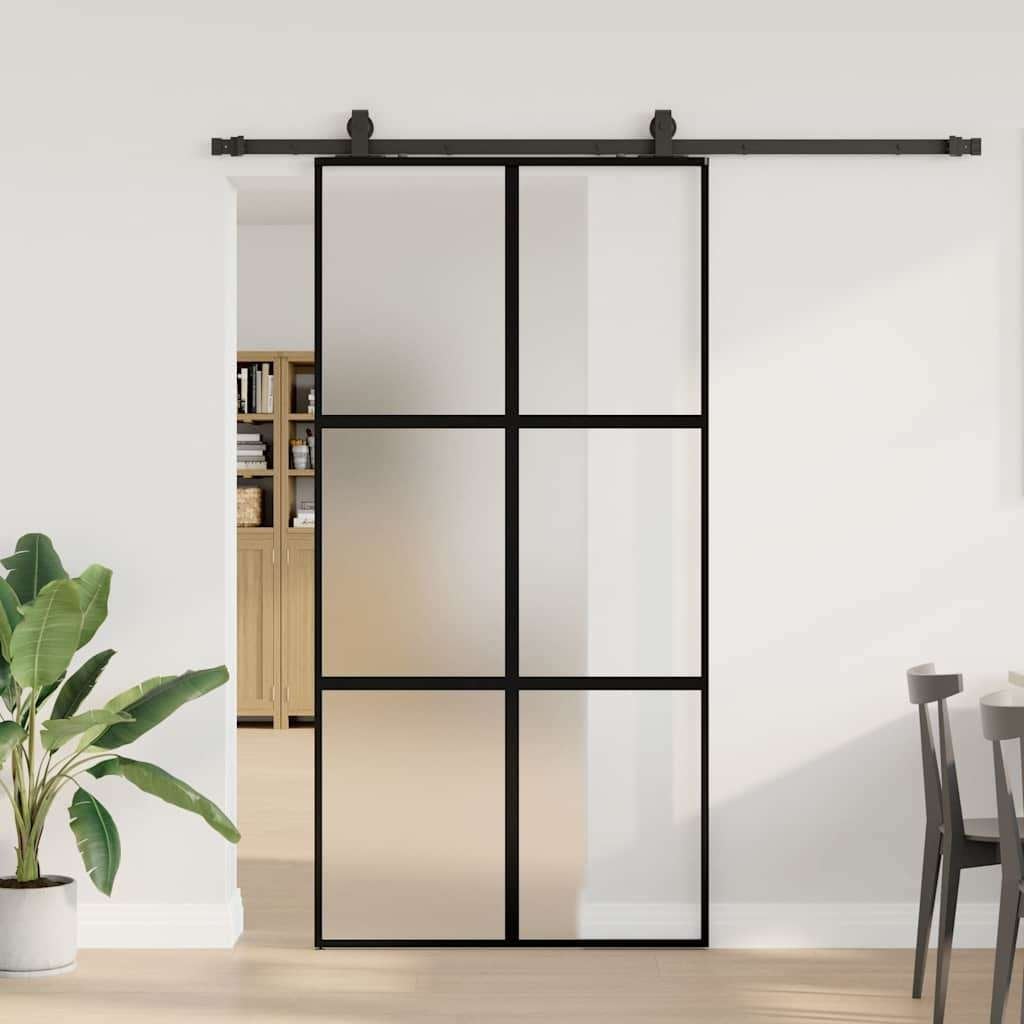 Schuifdeur 102,5 x 205 cm gehard glas zwart GRATIS BEZORGD!, Doe-het-zelf en Verbouw, 100 tot 120 cm, Verzenden, Binnendeur, Nieuw