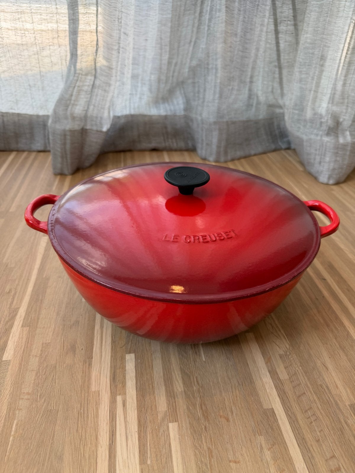 Le Creuset Braadpan Rood - Gietijzeren Stoofpan 32 cm, Huis en Inrichting, Keuken | Potten en Pannen, Ophalen, Met deksel, Le Creuset