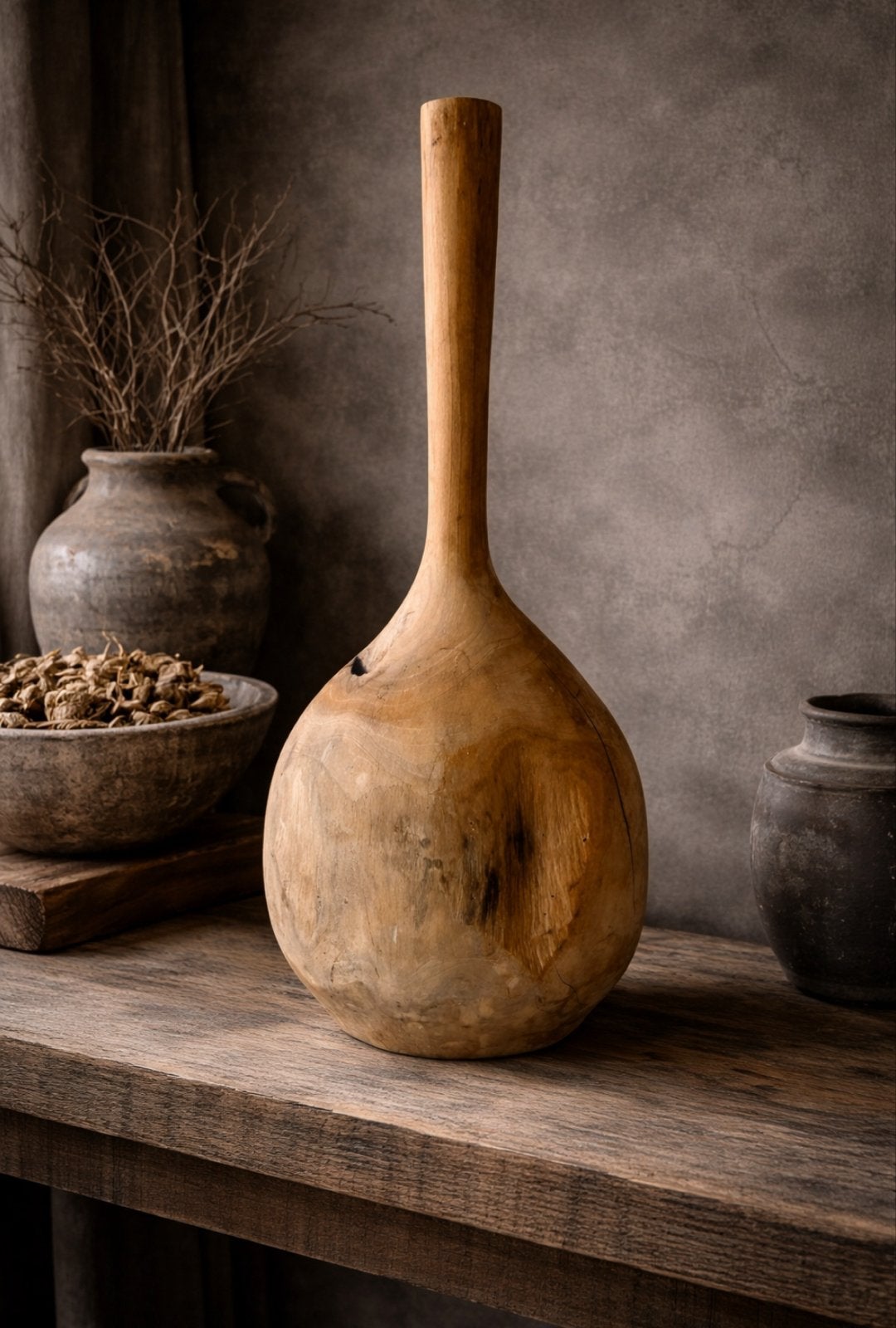 Houten vaas - Handgemaakt - Decoratief, Ophalen of Verzenden