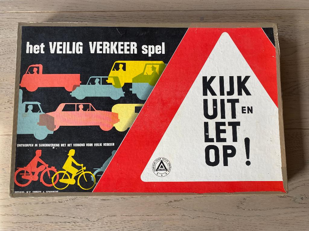 Vintage bordspel – “Het veilig verkeerspel” (1960), Vijf spelers of meer, Ophalen of Verzenden, Gebruikt, N.V. Smeets & Schippers Amsterdam
