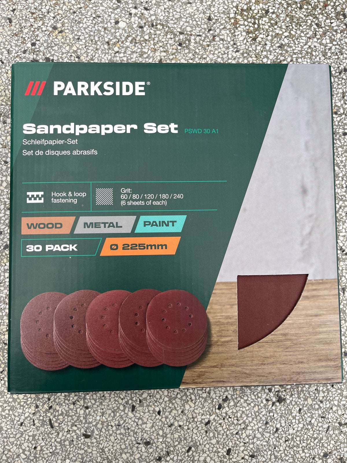 Parkside Schuurpapier Set PSWD 30 A1 - Nieuw in doos, Ophalen, Nieuw, Overige typen