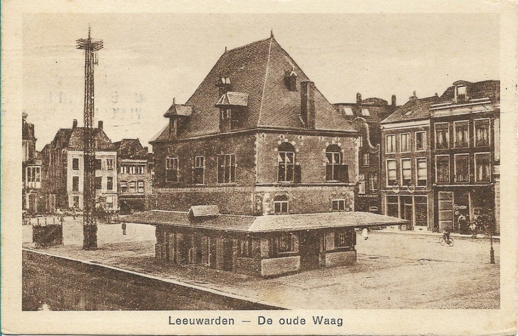 Leeuwarden 1929 De Oude Waag, Verzenden, 1920 tot 1940, Gelopen, Friesland