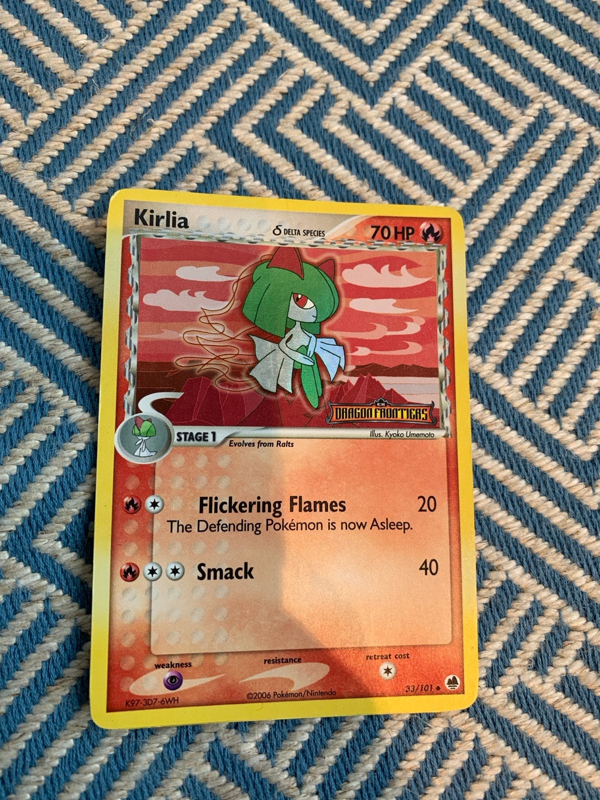 Kirlia Delta Species Pokémon kaart (Dragon Frontiers), Ophalen of Verzenden, Gebruikt, Losse kaart