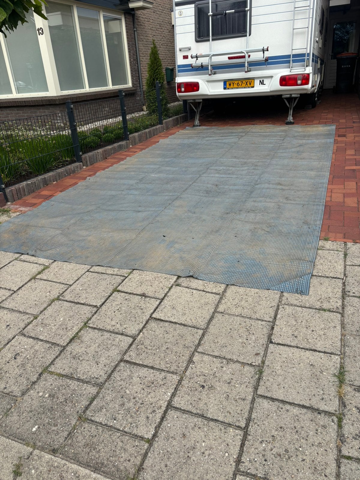 Grondzeil caravan, Tuin en Terras, Ophalen, Zo goed als nieuw, Beton, Overige typen