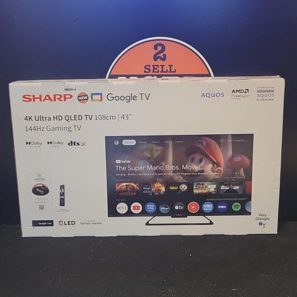 Sharp 43GR8265 43inch 4K UH Qled 144Hz Smart Google TV Nieuw, Sharp, Nieuw, https://global.sharp/contact/, 1 Takumi-cho, Sakai-ku, Sakai City, Osaka 590-8522, Japan