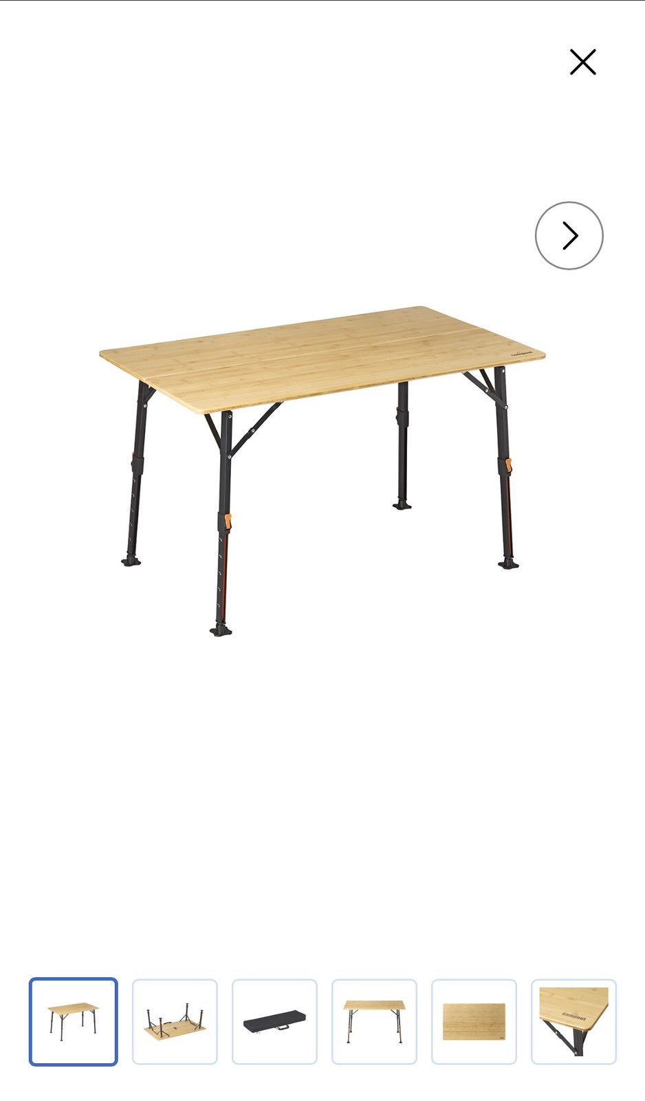 Ongebruikt: campout Bamboe campingtafel - 120 x 70 cm, Ophalen