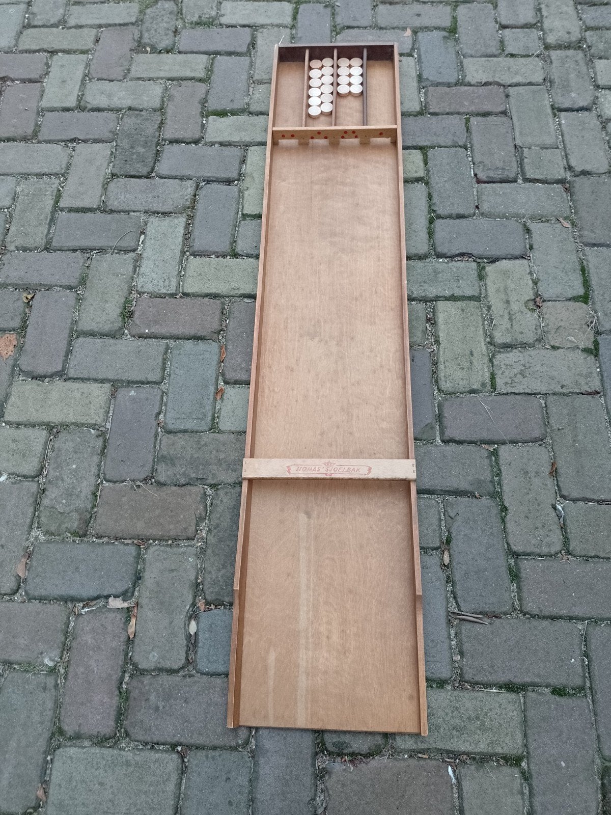 Kindersjoelbak Homas met 20 schijven vintage, Ophalen