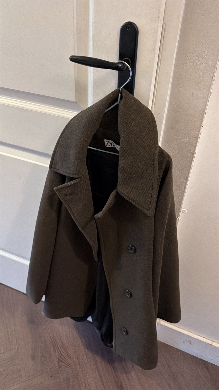 Zara Khaki Wijd Model Jas Maat XS/S, Kleding | Dames, Jassen | Winter, Ophalen of Verzenden, Zo goed als nieuw, Maat 36 (S), Groen