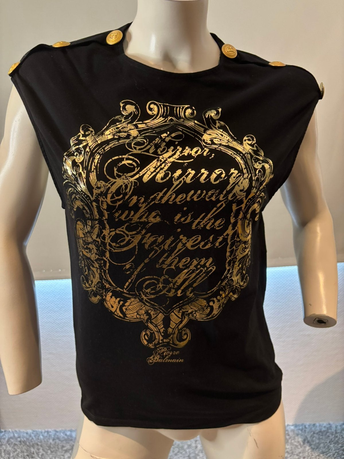 Pierre balmain shirt met aparte knopen maat 34., ., Zwart, Ophalen of Verzenden, Zo goed als nieuw