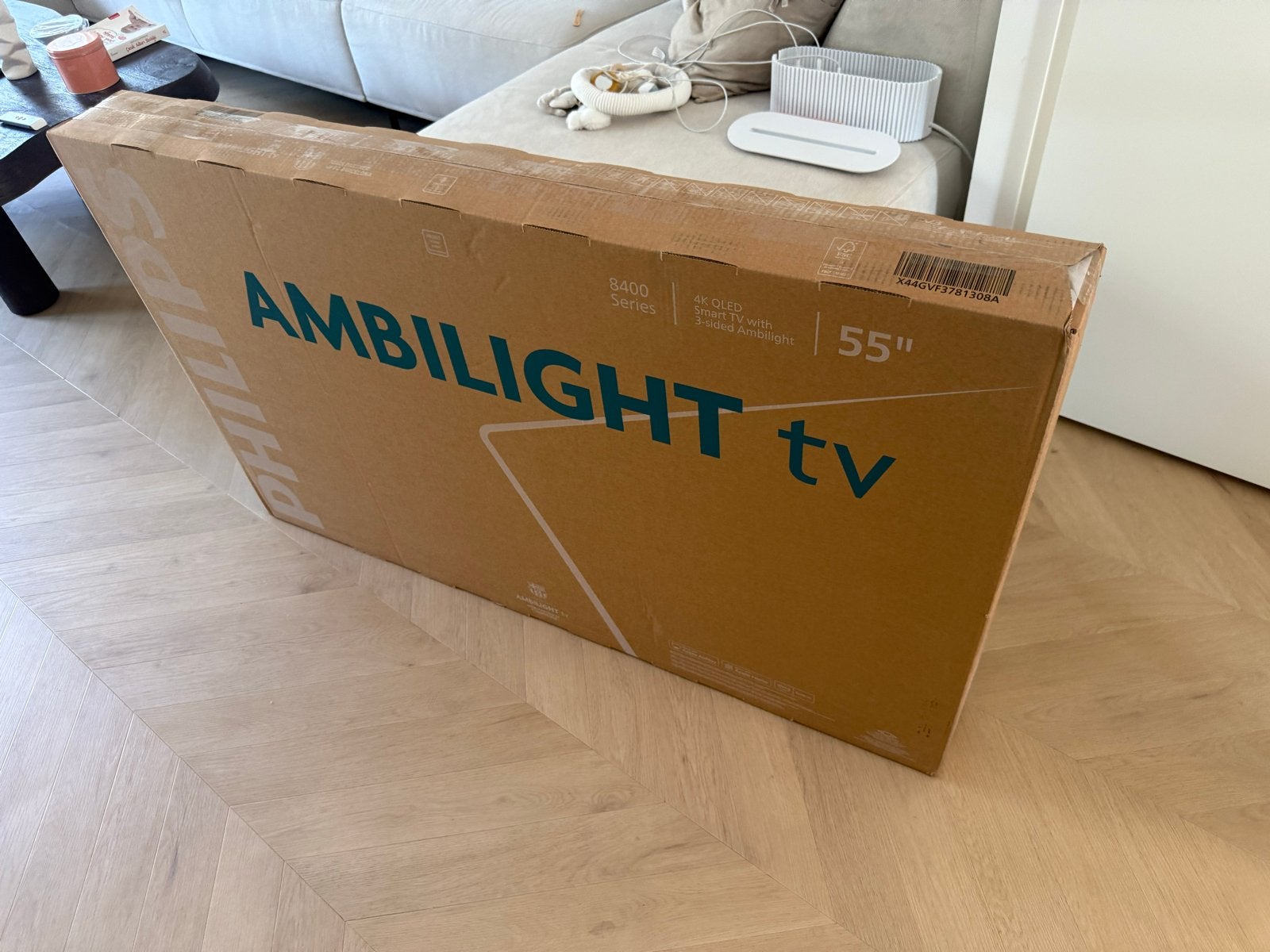 Nieuw in doos Philips 55 inch Ambilight 4K QLED Smart TV, Audio, Tv en Foto, Televisies, Ophalen, Philips, QLED, Nieuw
