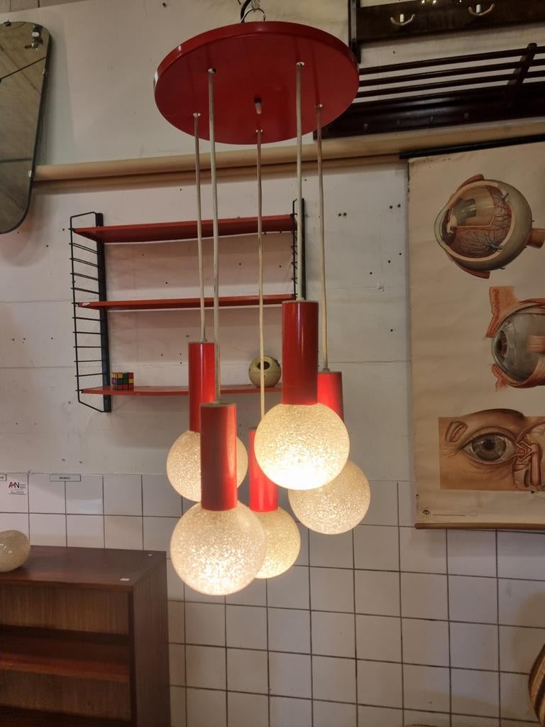 Vintage hanglamp space age jaren 70, Huis en Inrichting, Lampen | Hanglampen, Gebruikt, Minder dan 50 cm, Ophalen of Verzenden