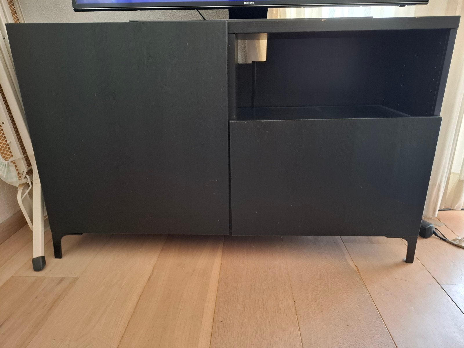 TV meubelkast, Huis en Inrichting, Kasten | Roldeurkasten en Archiefkasten, Ophalen, Gebruikt, 100 tot 150 cm, Minder dan 100 cm