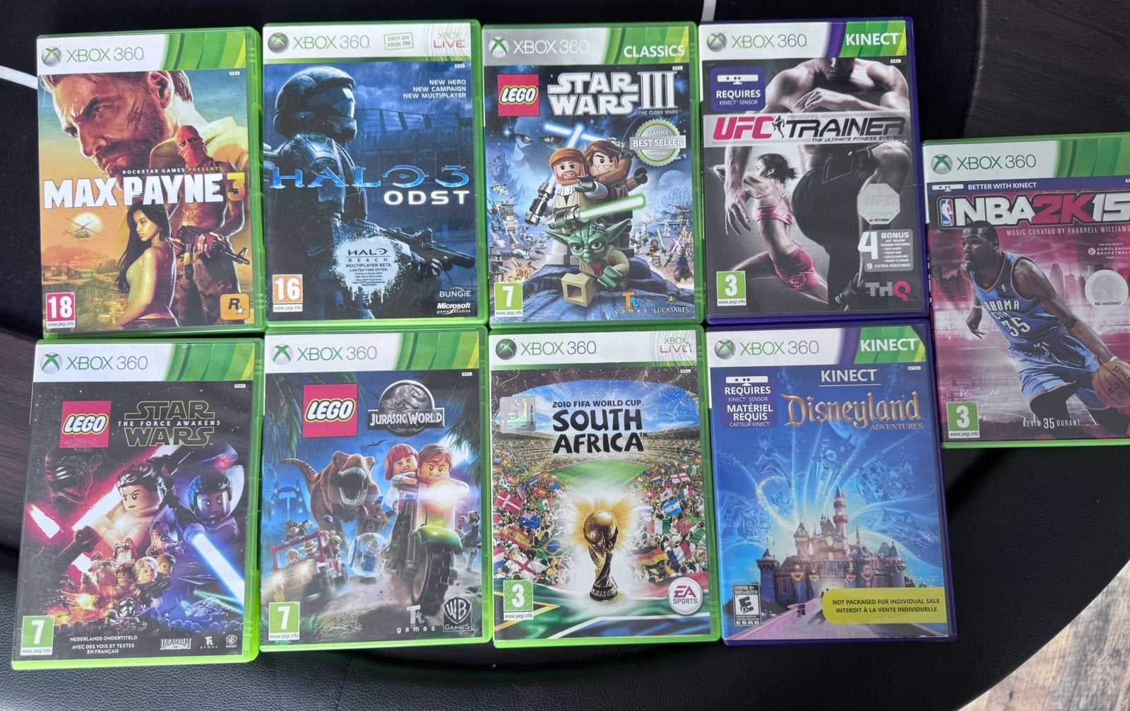 Titel: Xbox 360 games 9  games LEGO Star Wars Max Payne 3, Ophalen of Verzenden, Zo goed als nieuw, Vanaf 3 jaar