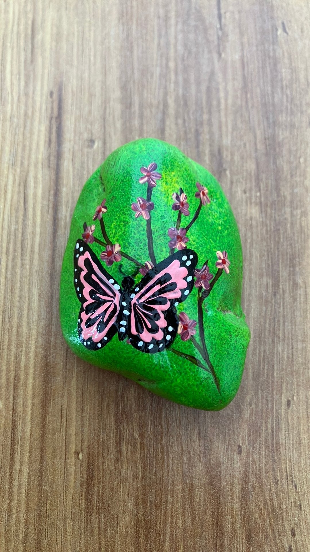 Handbeschilderde steen vlinder, Ophalen of Verzenden
