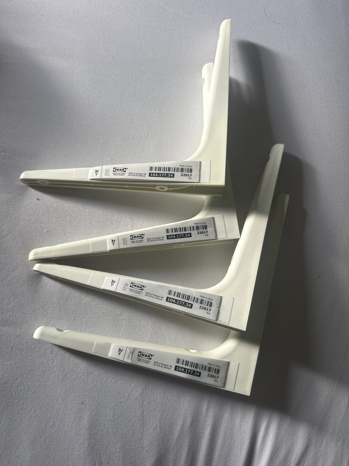 IKEA EKBY VALTER Plankdragers - Wit (4 stuks), Ophalen, Zo goed als nieuw