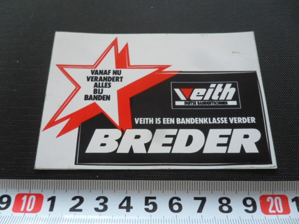 sticker VEITH is een bandenklasse verder - breder, Verzamelen, Ophalen, Zo goed als nieuw