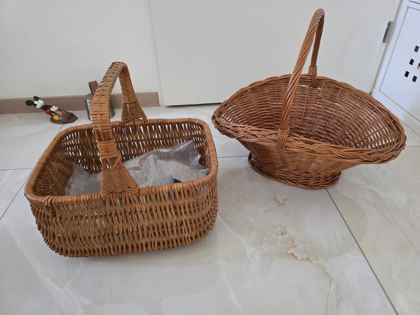 Twee rieten manden, diverse vormen, Gebruikt, Mand, Ophalen of Verzenden, Riet
