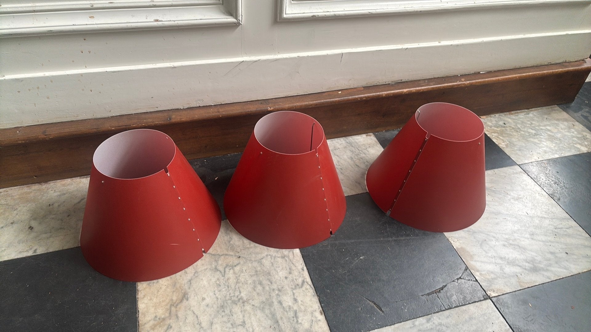 3 lampenkappen Luceplan Konstanzina rood voor staande lamp, Ophalen, Zo goed als nieuw, Rood