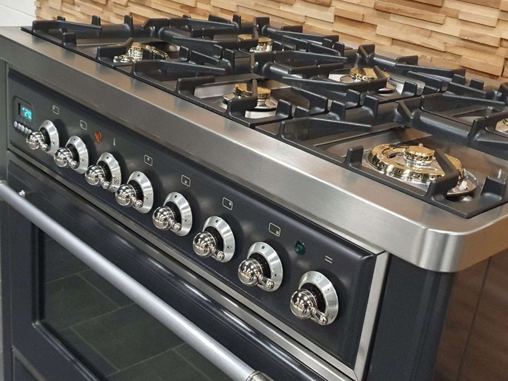 🔥Luxe Boretti Majestic Fornuis 90cm antraciet + rvs 6 pits, Witgoed en Apparatuur, Niet ingevuld, 60 cm of meer, Niet ingevuld