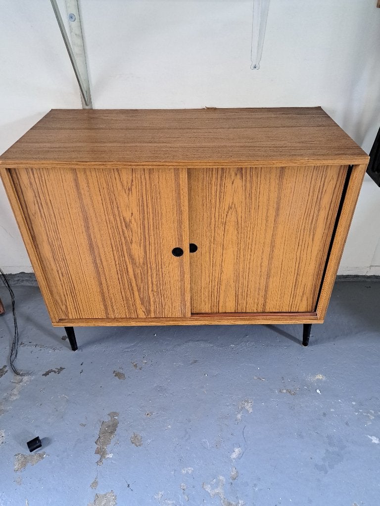 retro lp kast, Huis en Inrichting, Ophalen, 50 tot 100 cm, Overige houtsoorten, Gebruikt