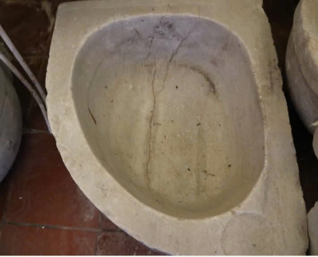 Oude marmeren wastrog / lavabo, Ophalen, Gebruikt, Steen, Toilet