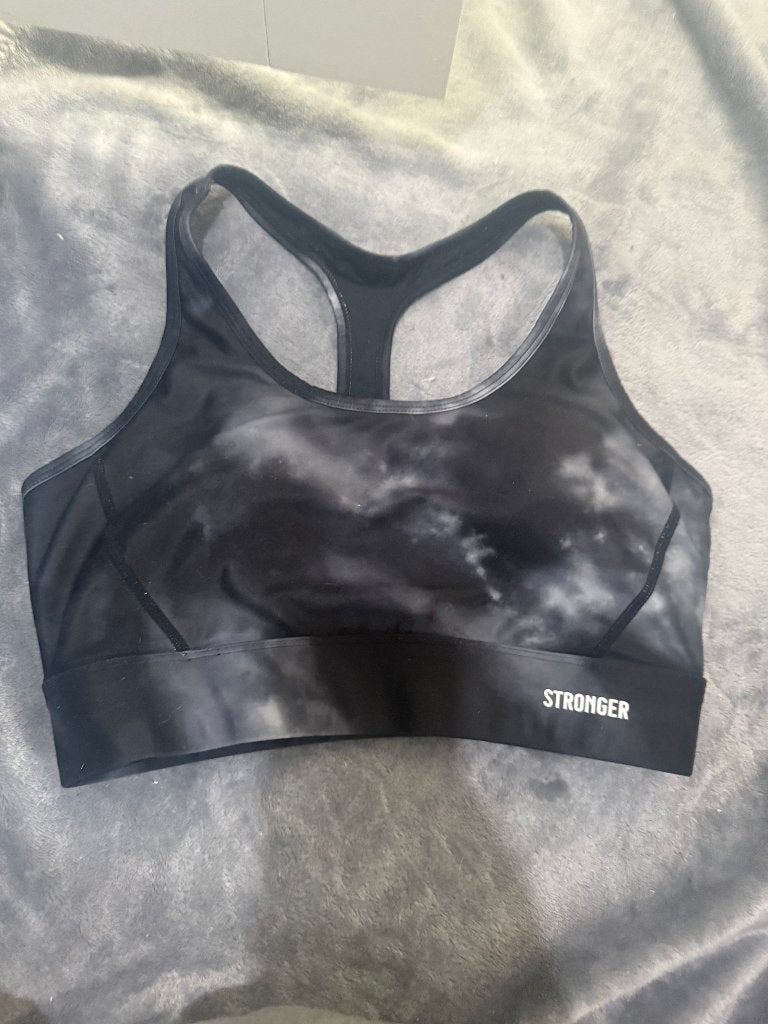 Stronger sportbeha - Zwart/Wit tie-dye, Kleding | Dames, Maat 38/40 (M), Zwart, Ophalen of Verzenden, Stronger