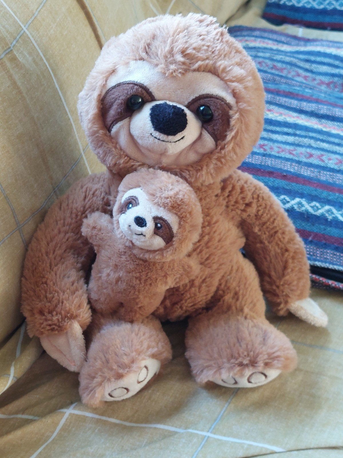 Evora Luiaard knuffel met baby, Ophalen of Verzenden, Nieuw, Overige typen