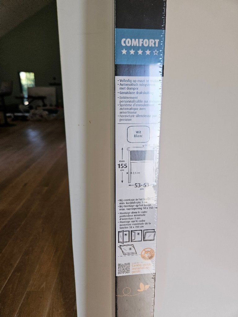 Ongeopend nieuw CanDo Comfort Rolgordijn Wit 53-63 x 155 cm, Ophalen, Minder dan 80 cm, Overige typen, Minder dan 200 cm