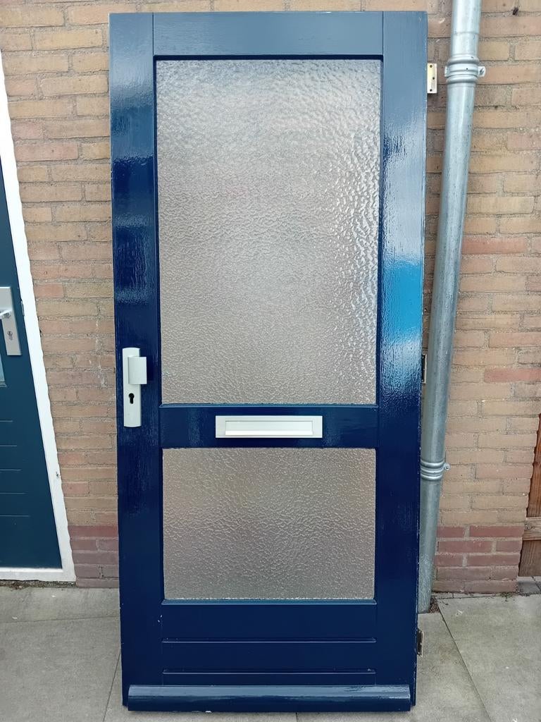 Gebruikte voordeur 93x211.5 cm, rechtsdraaiend met glas, Ophalen, Gebruikt, 80 tot 100 cm, 215 cm of meer