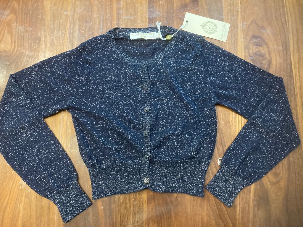 Scapa blauw glitter vest maat 152 12 jaar als nieuw!, Scapa, Meisje, Trui of Vest, Ophalen of Verzenden