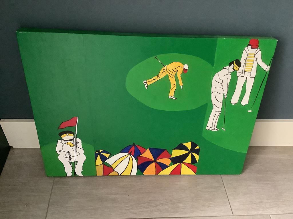 Golf schilderij, Antiek en Kunst, Ophalen