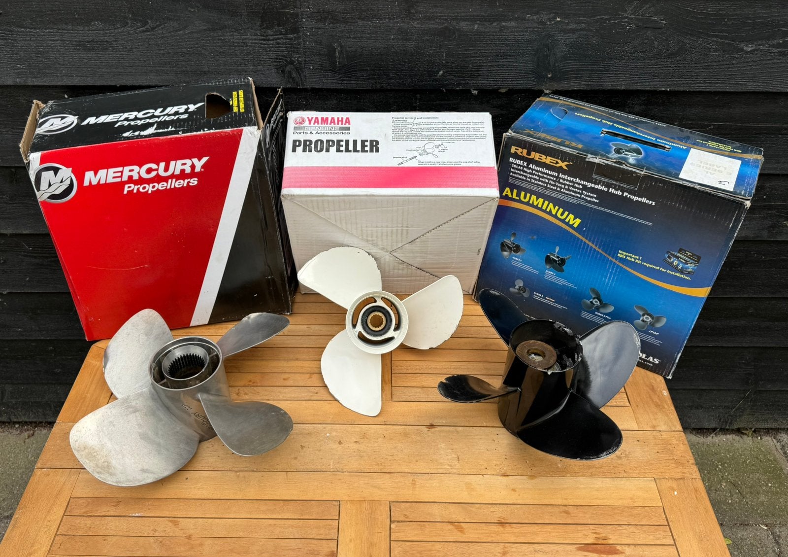 Partij van 3 bootpropellers (Yamaha, Mercruiser, Solas), Watersport en Boten, Bootonderdelen, Ophalen of Verzenden, Gebruikt, Motor en Techniek