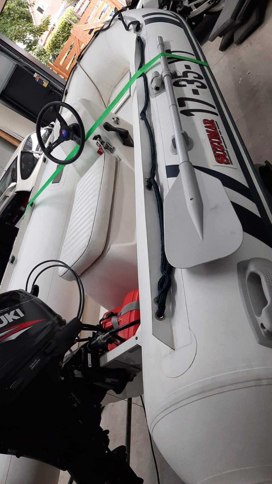 Suzumar rubberboot met Suzuki buitenboordmotor en trailer, Gebruikt, Inclusief motor, Suzumar, Ophalen