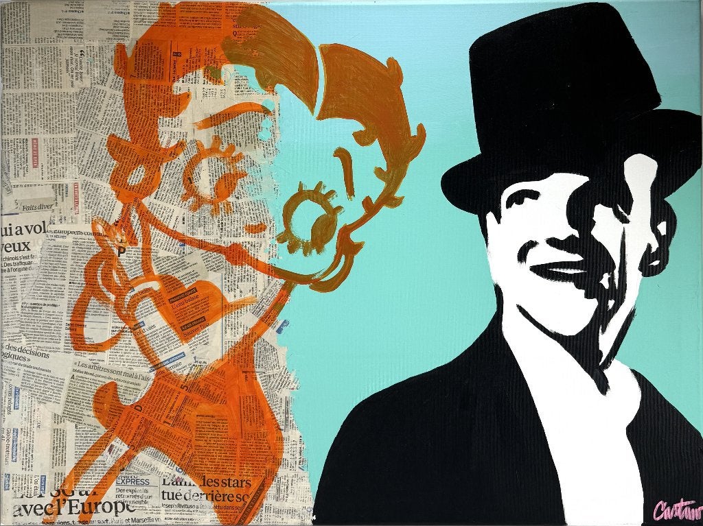 239. Acrylverfschilderij, Castano – "Fred en Betty", 2014, Ophalen
