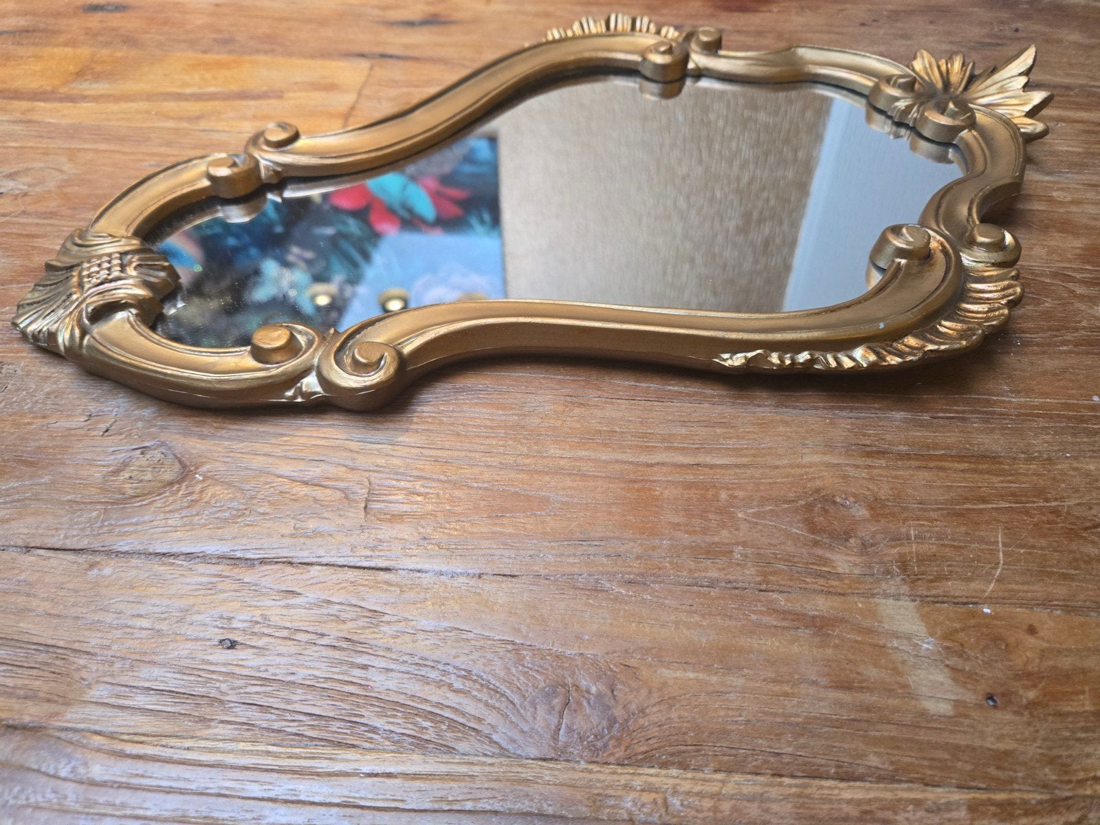 Toffe WandSpiegel, Goudkleurig, Barokke, Vintage Stijl, Ophalen of Verzenden, Zo goed als nieuw, Goud