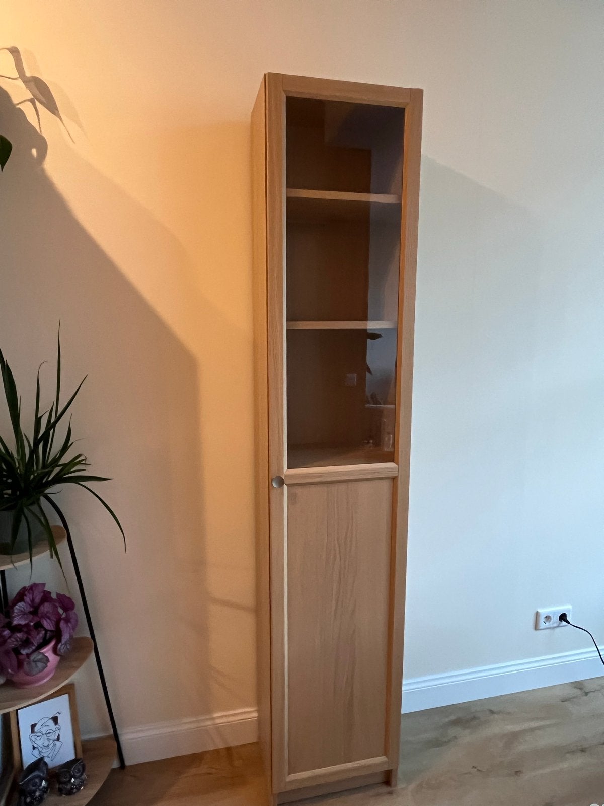 Ikea vitrinekast BILLY / OXBERG, Ophalen, Minder dan 50 cm, 200 cm of meer, Eikenhout