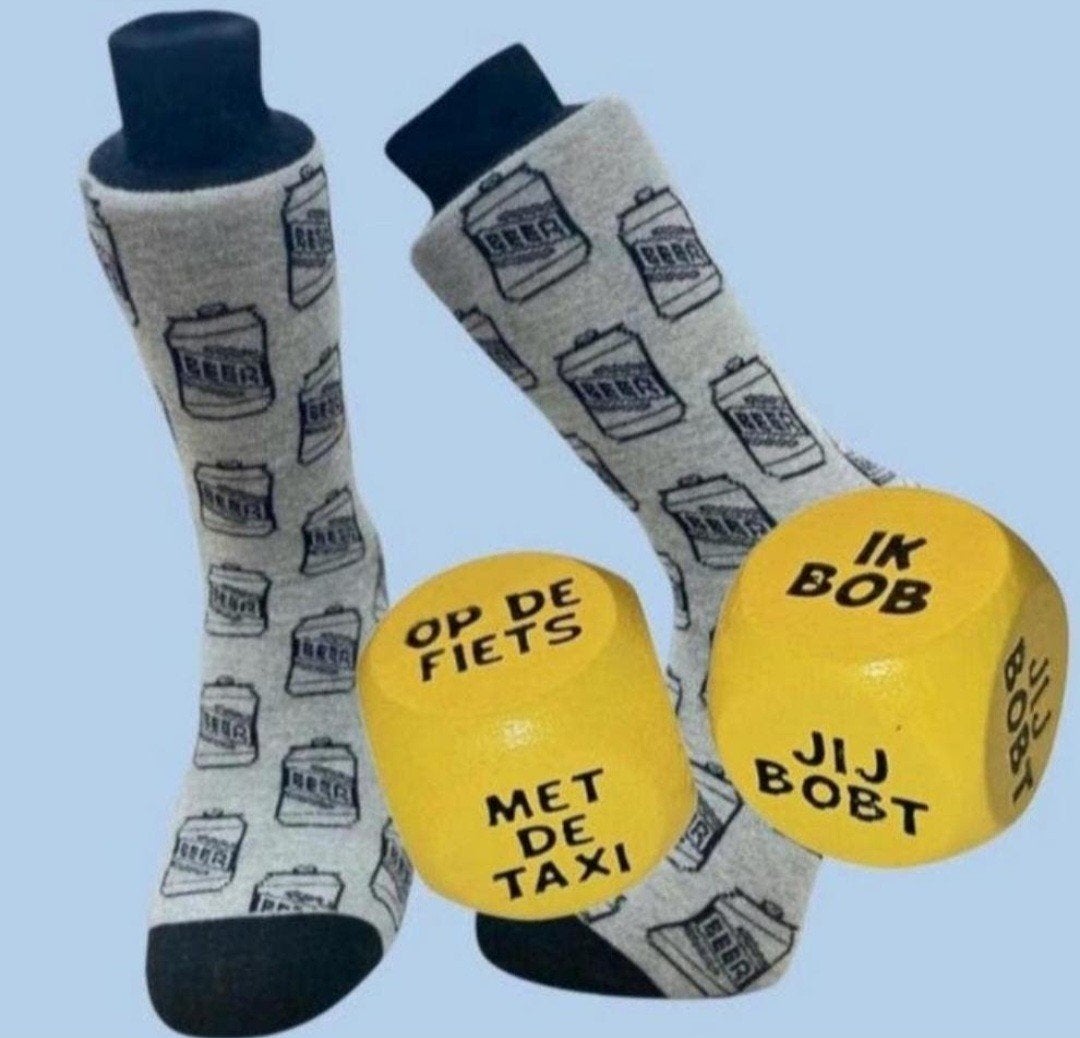 BIER SOKKEN + FUN DOBBELSTEEN BOB, Kleding | Heren, Ophalen of Verzenden, Nieuw