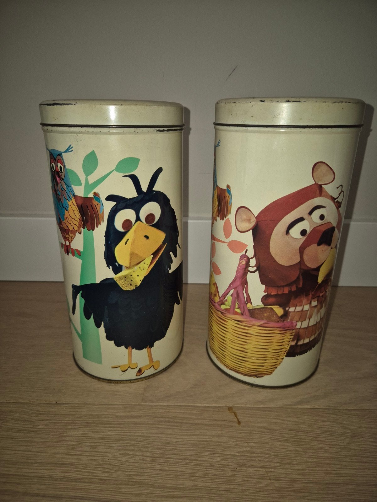 Vintage Fabeltjeskrant Blikken Trommels Set van 4, Antiek en Kunst, Ophalen of Verzenden