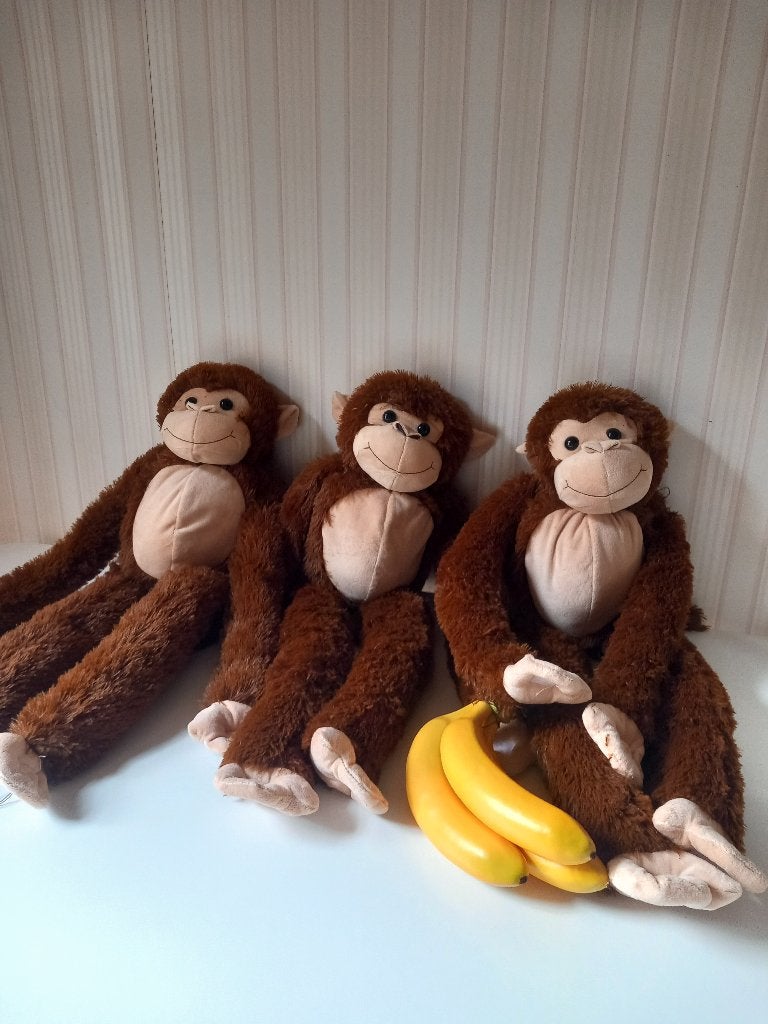 Knuffel aap 75 cm groot, Overige typen, Ophalen of Verzenden, Zo goed als nieuw, Middelgroot (20 tot 80 cm)
