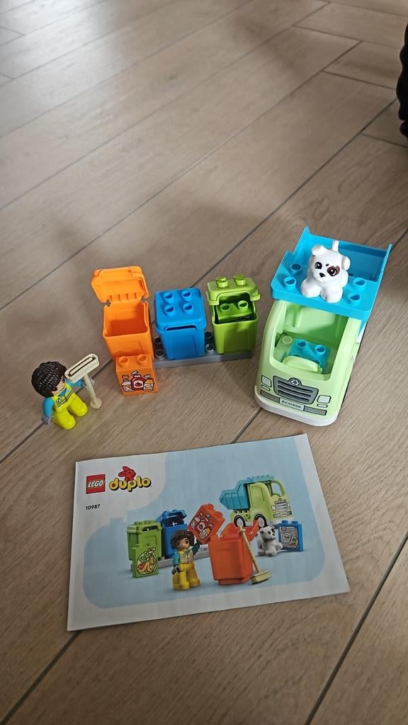 Lego Duplo Vuilniswagen en Recycling (10987), Compleet, City, Ophalen of Verzenden, Zo goed als nieuw