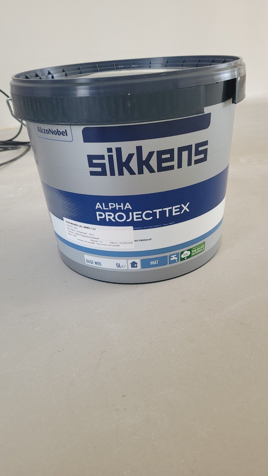 Sikkens Alpha Projecttex RAL 9016 Verkeerswit 5L, Ophalen, 5 tot 10 liter, Wit, Nieuw